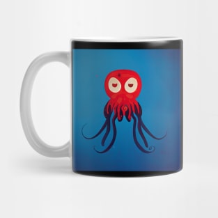 Little Red Octopus with blue tentacles. Mug